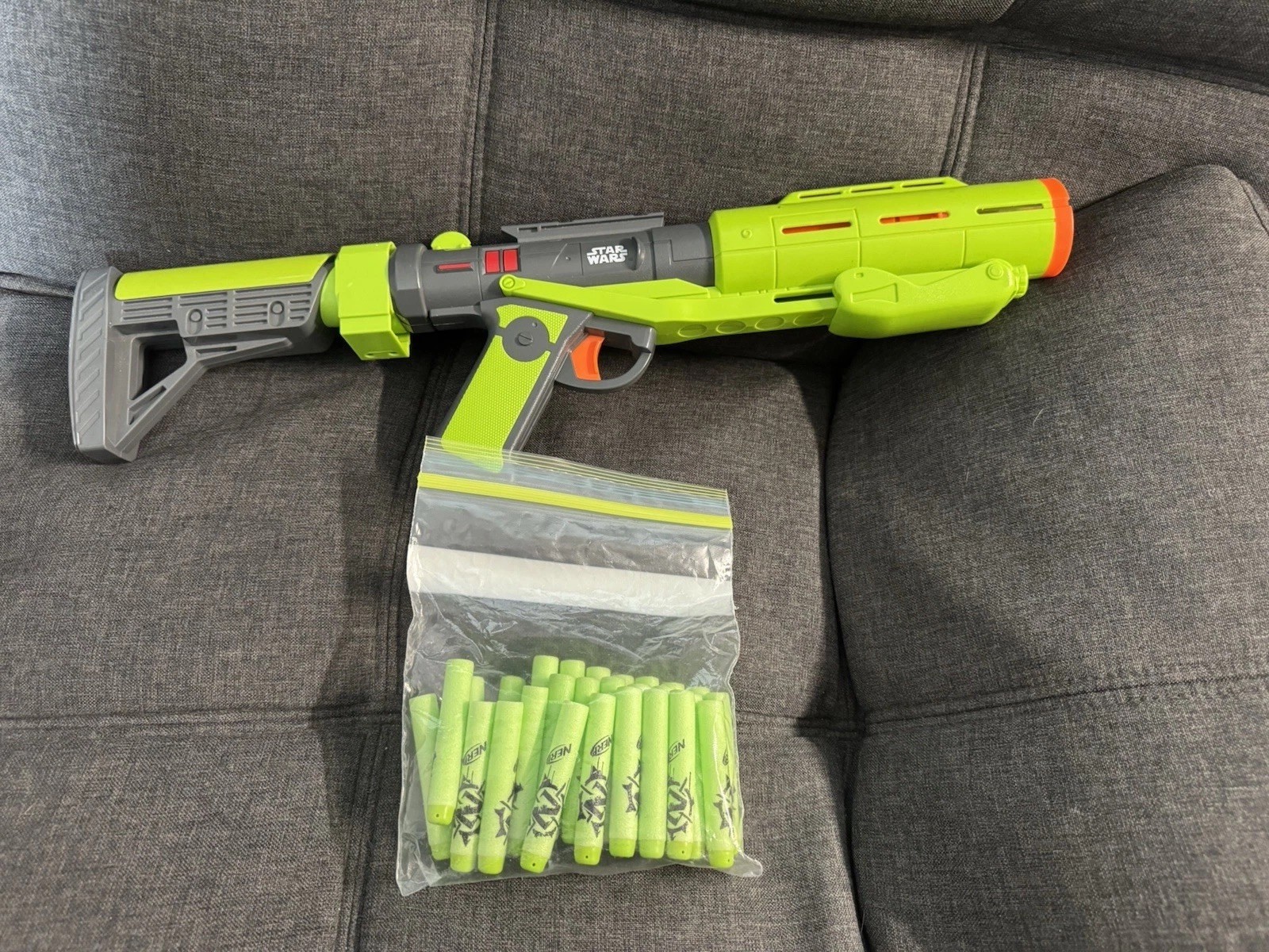 Nerf Star Wars Rogue One Imperial Death Trooper Blaster Green 2016 TESTED- WORKS