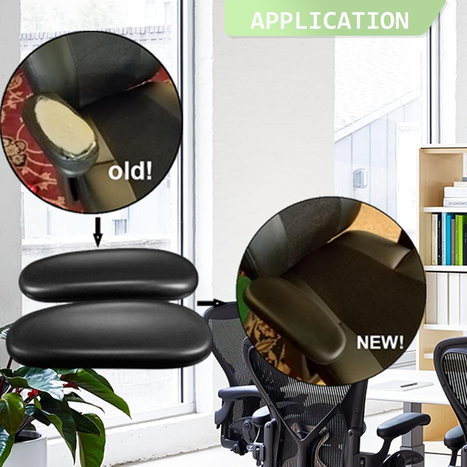 Office Chair Arm Rest Replacement Fits All Styles of Arms with 4" Mounting Hole