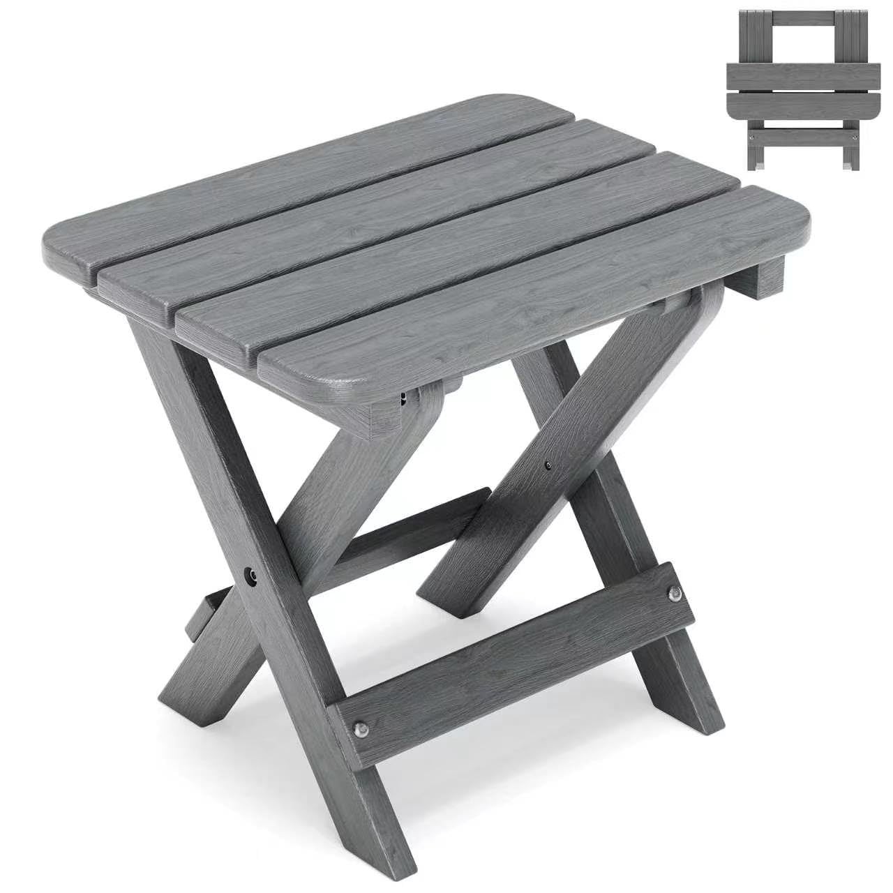 Folding Outdoor Side Table,Small HDPE Patio Table,All-Weather Compact Portable