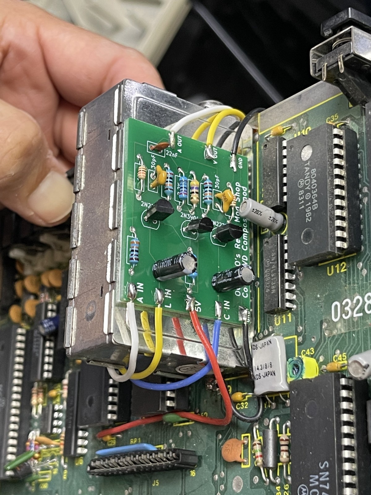 Universal Video Driver (UVD) Tandy Coco Color Computer Composite Video Audio PCB