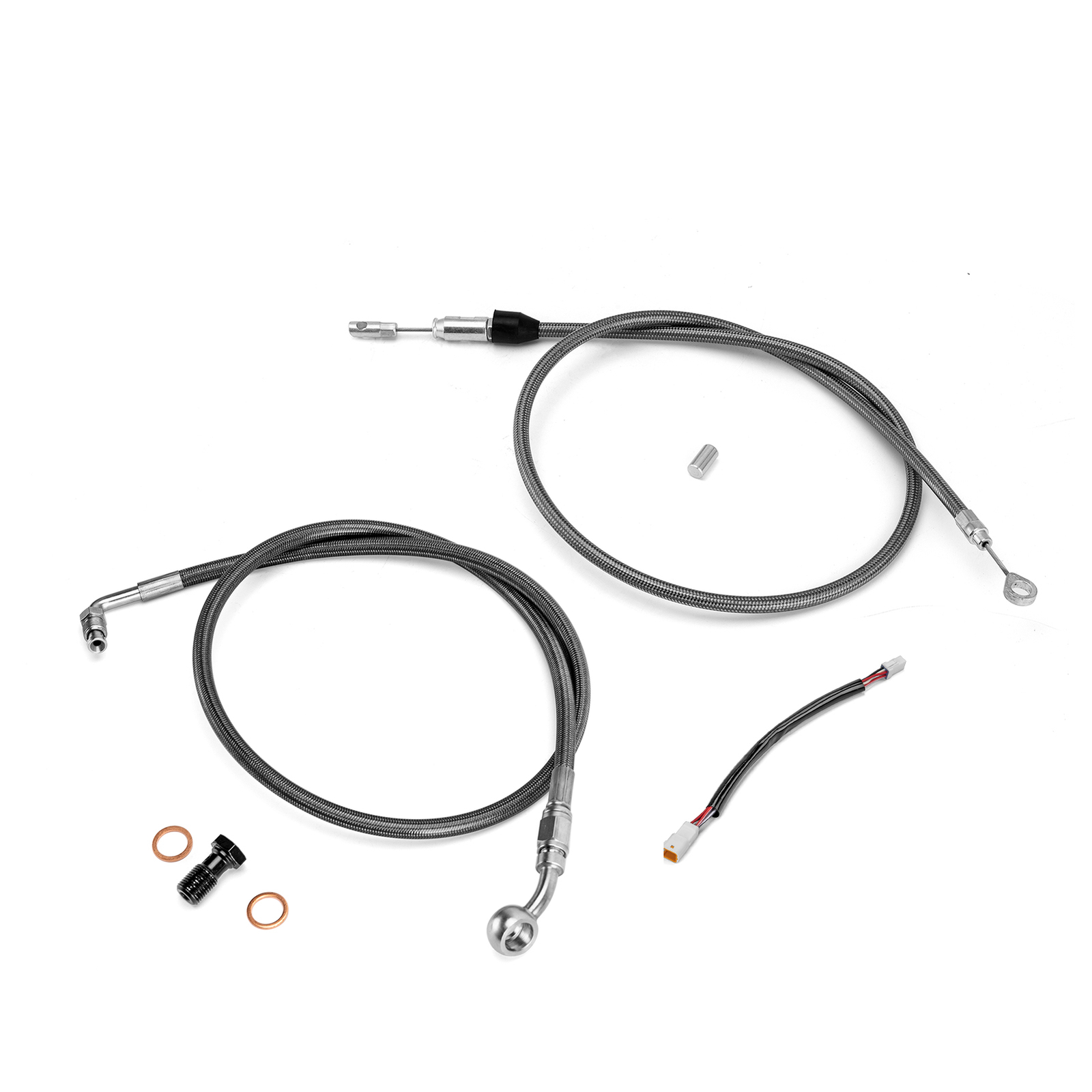 16-18" Bar Stainless Steel Brake Clutch Cable Tbw For Harley Softail Fat Boy Abs