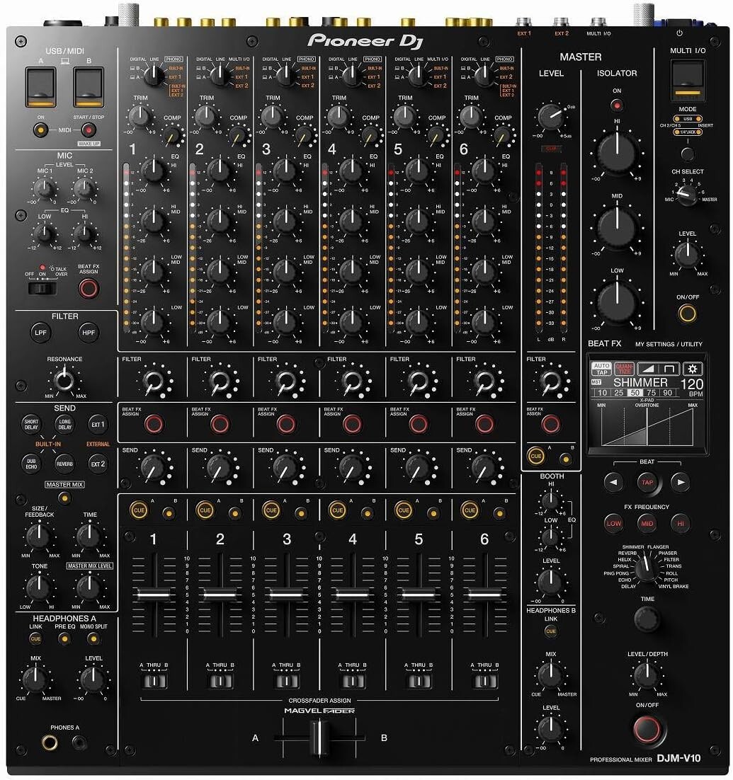 Pioneer DJ DJM-V10-LF Creative Style 6-Channel Professional DJ Mixer - Black