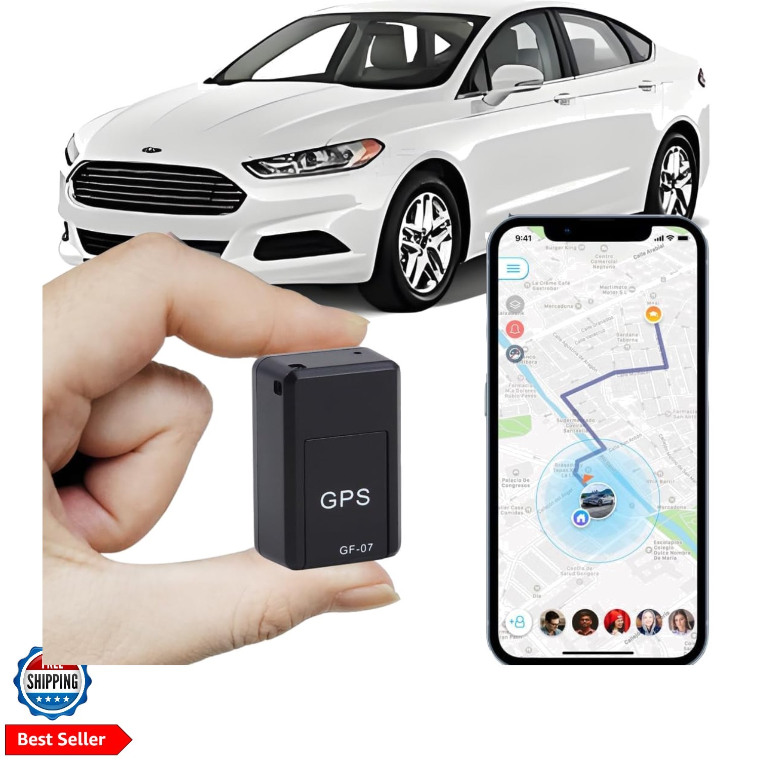 GPS Tracker for Vehicles No Subscription - Mini Magnetic Tracker Device for V...