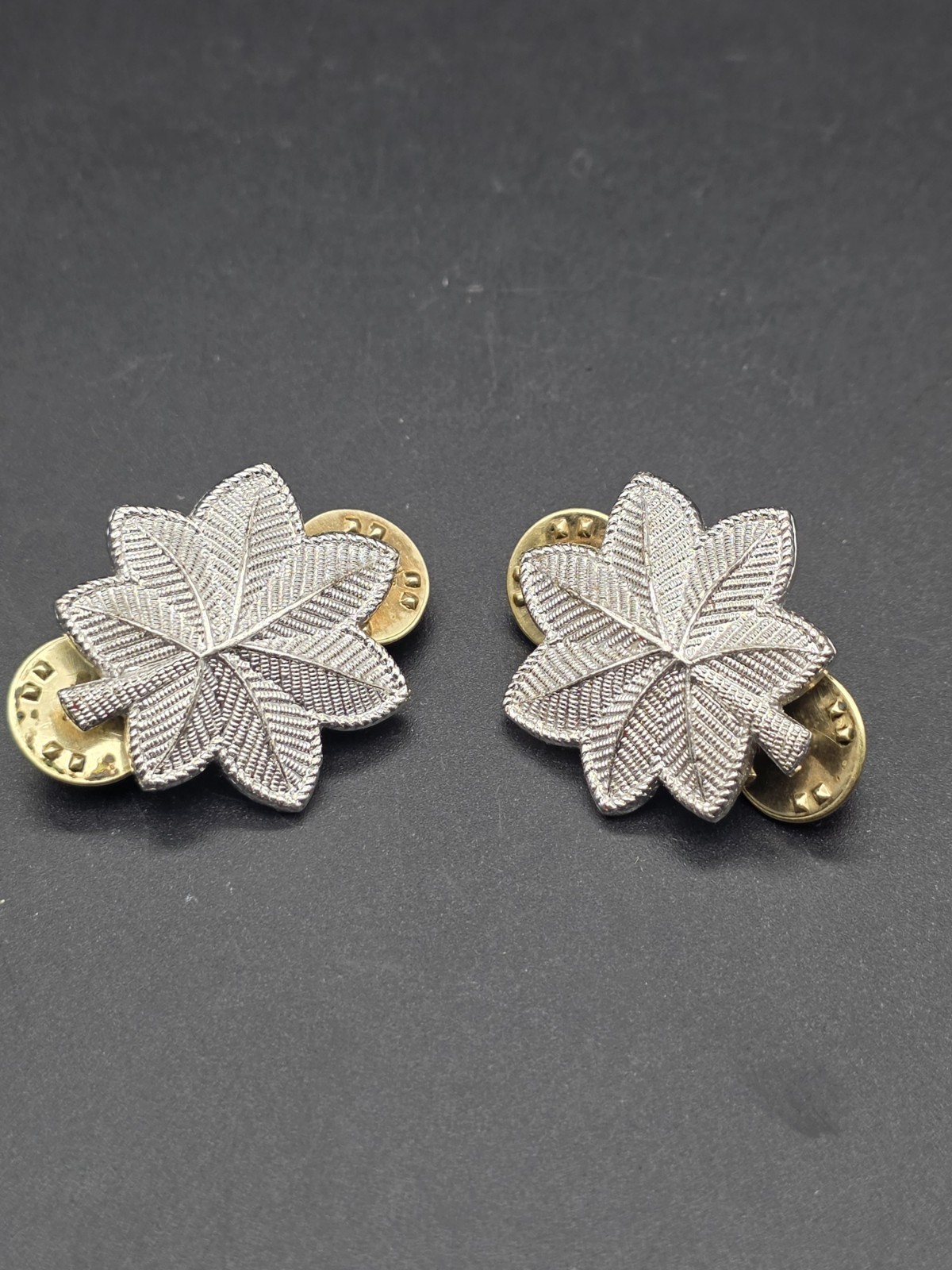 Vintage Lt. Colonel Rank Insignia Pins US Military Army Pair