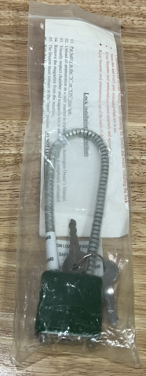 NEW!  DCSC5DTACC10 Remington Gun Firearm Cable Lock 2 Keys