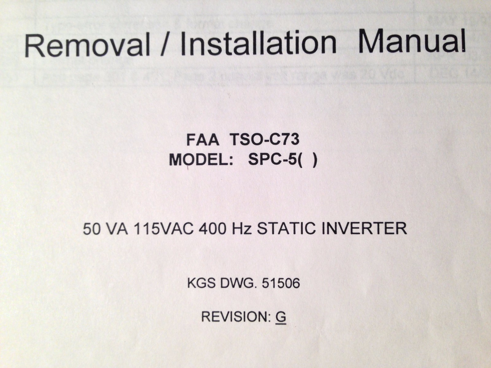 KGS Electronics SPC-5 ( ) Inverter Install Manual