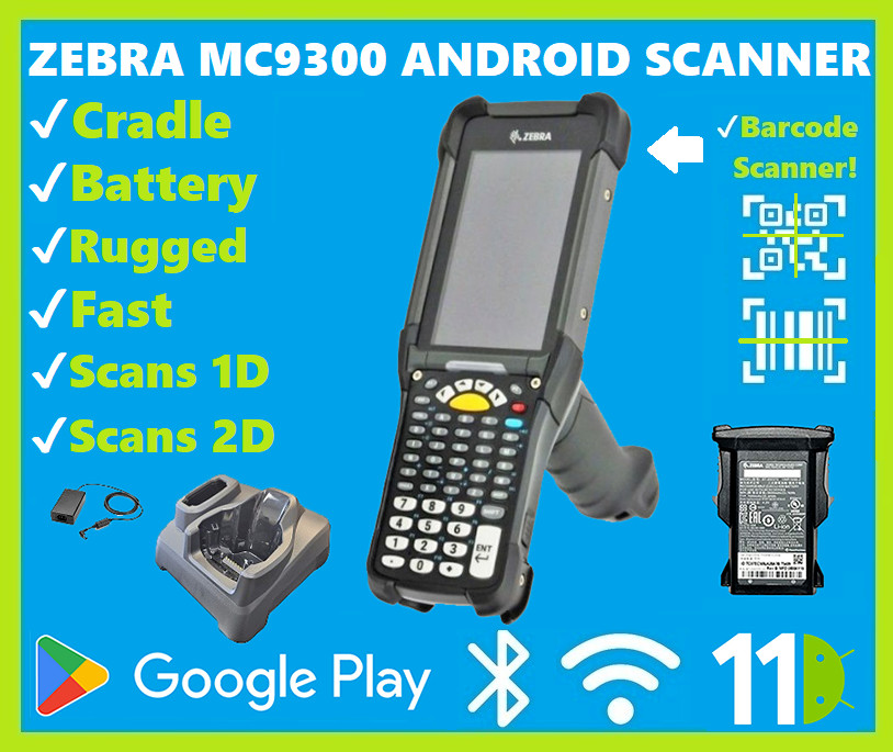 Zebra MC930P PistolGrip Wireless Android 2D/1D/QR Barcode Scanner w/ Cradle! ⭐🔥