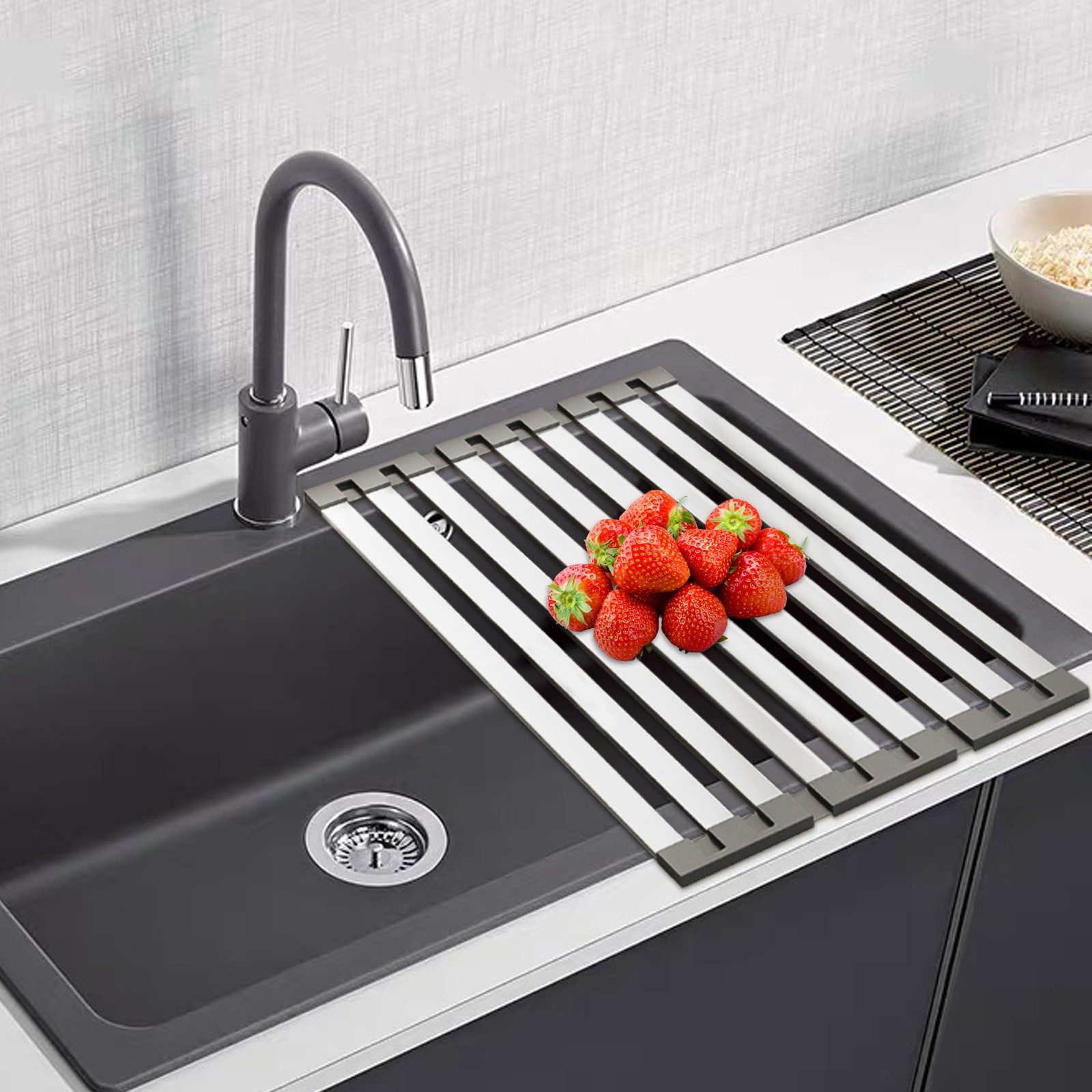 Kitchen Dish Drying Rack Foldable Kitchen Dish Drying Rack Over-Sink Drying Rack