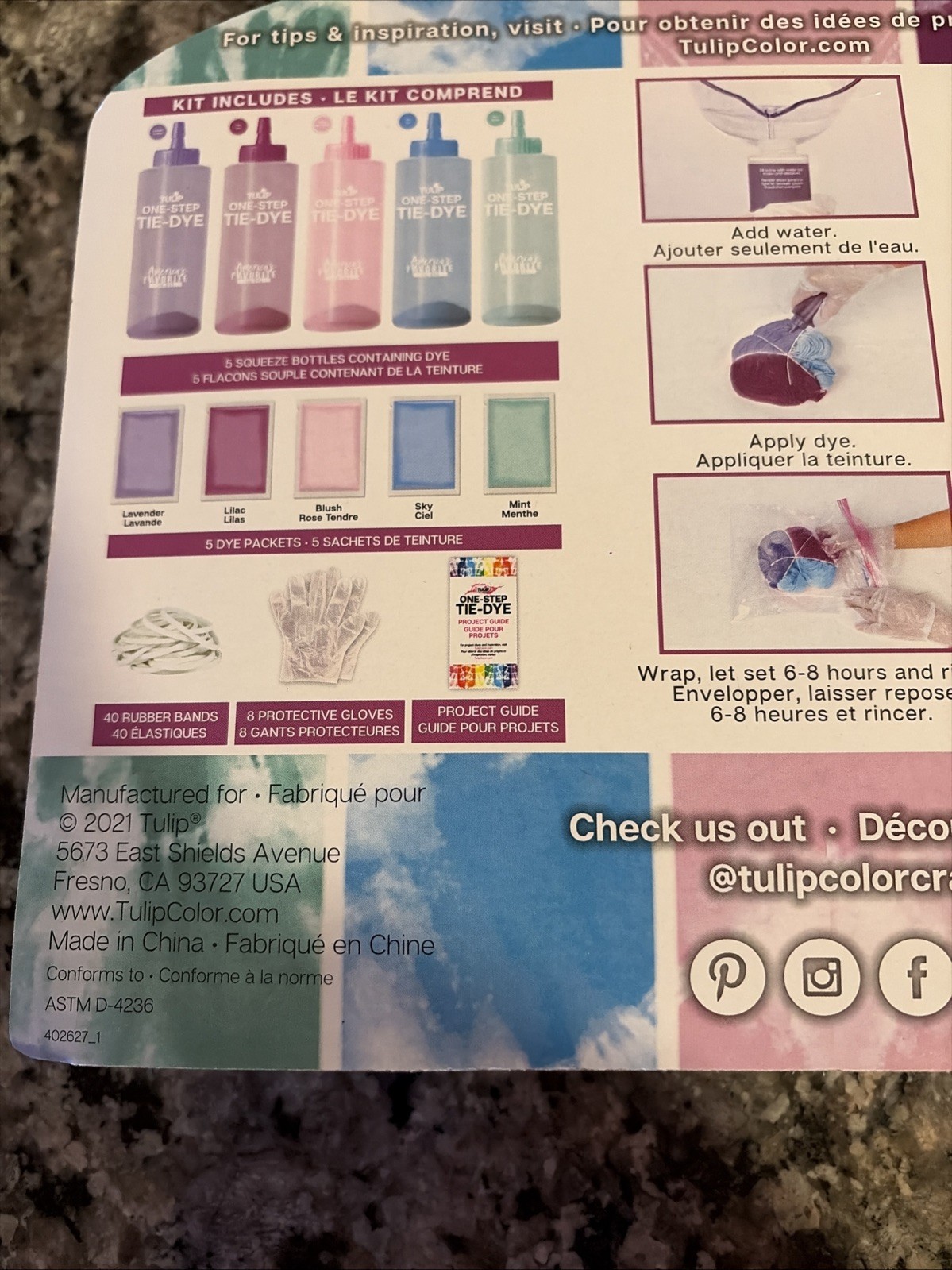 Tulip Tie-Dye Kit Pretty Pastels New In Package Sealed Unopened