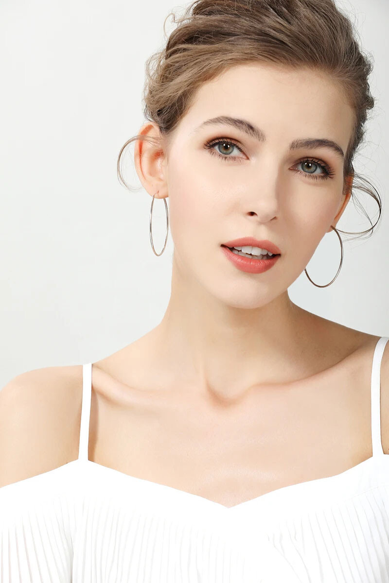 Solid 925 Sterling Silver Thin Solid Hoop Earrings Sterling Silver Hoops Gift