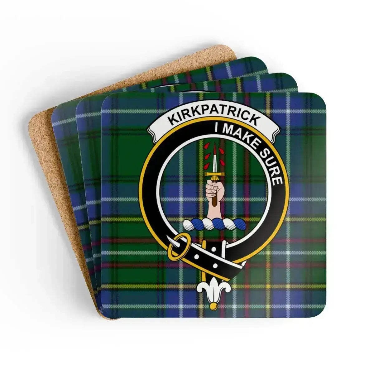 Clan Kirkpatrick Crest Tartan Coaster Set – Scottish