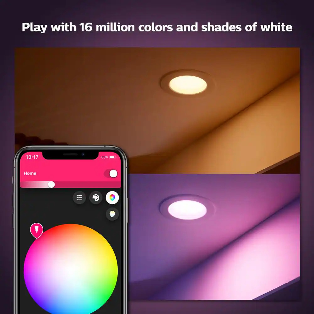85-Watt Equivalent BR30 Smart LED Color Changing Light Bulb with Bluetooth (4-Pa