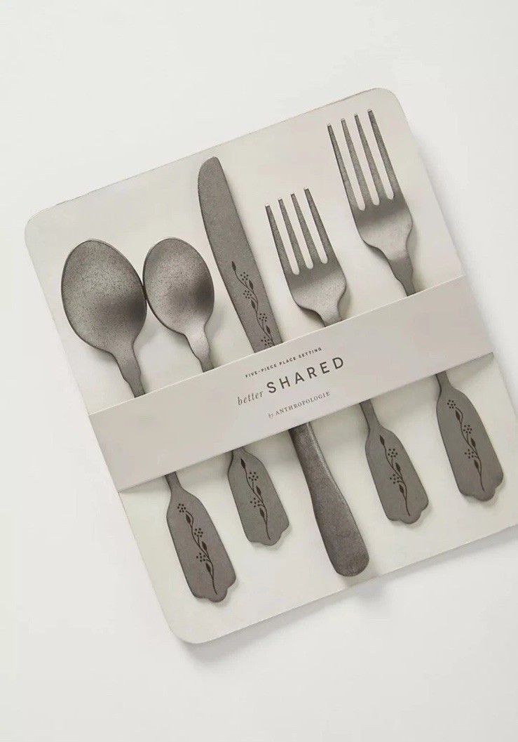 New Lot Of 2 ANTHROPOLOGIE Hammond Flatware Better Shared Five-Piece Place