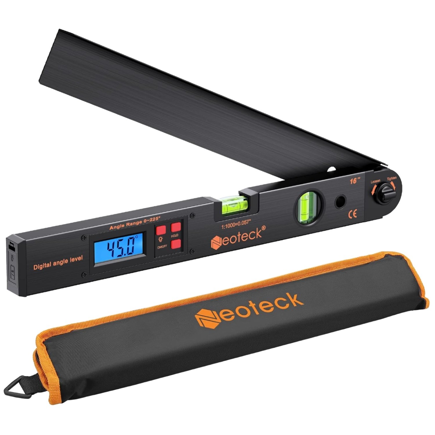 Versatile Digital Angle Measuring Tool with Carry Bag - Ideal for DIY Projects
