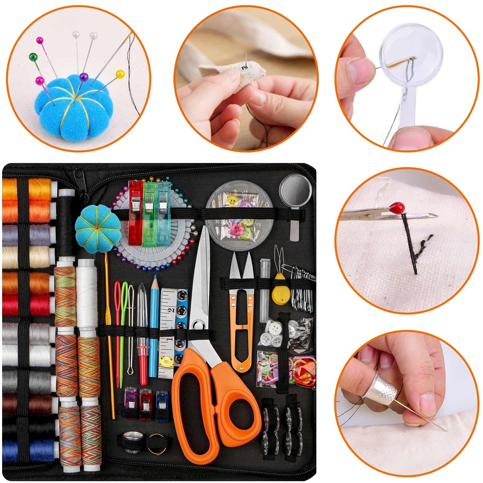 Sewing Kit for Adults,Maxfanay Needle and Thread Black
