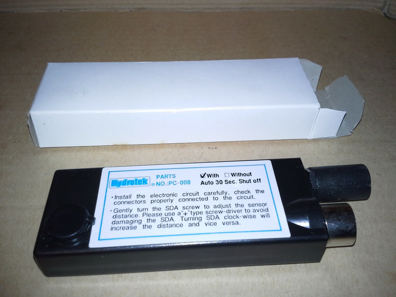 Hydrotek Two Hole Faucet Components PC-008-01B protective box assembly.New