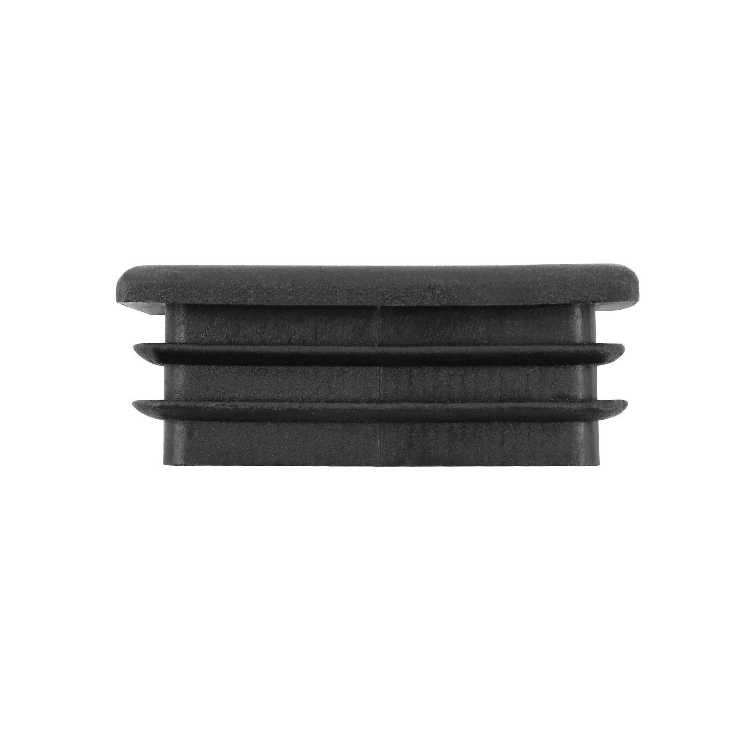 QWORK 10 PCS 1" X 2" Rectangle Black Plastic Plug End Cap 2.5 X 5cm,