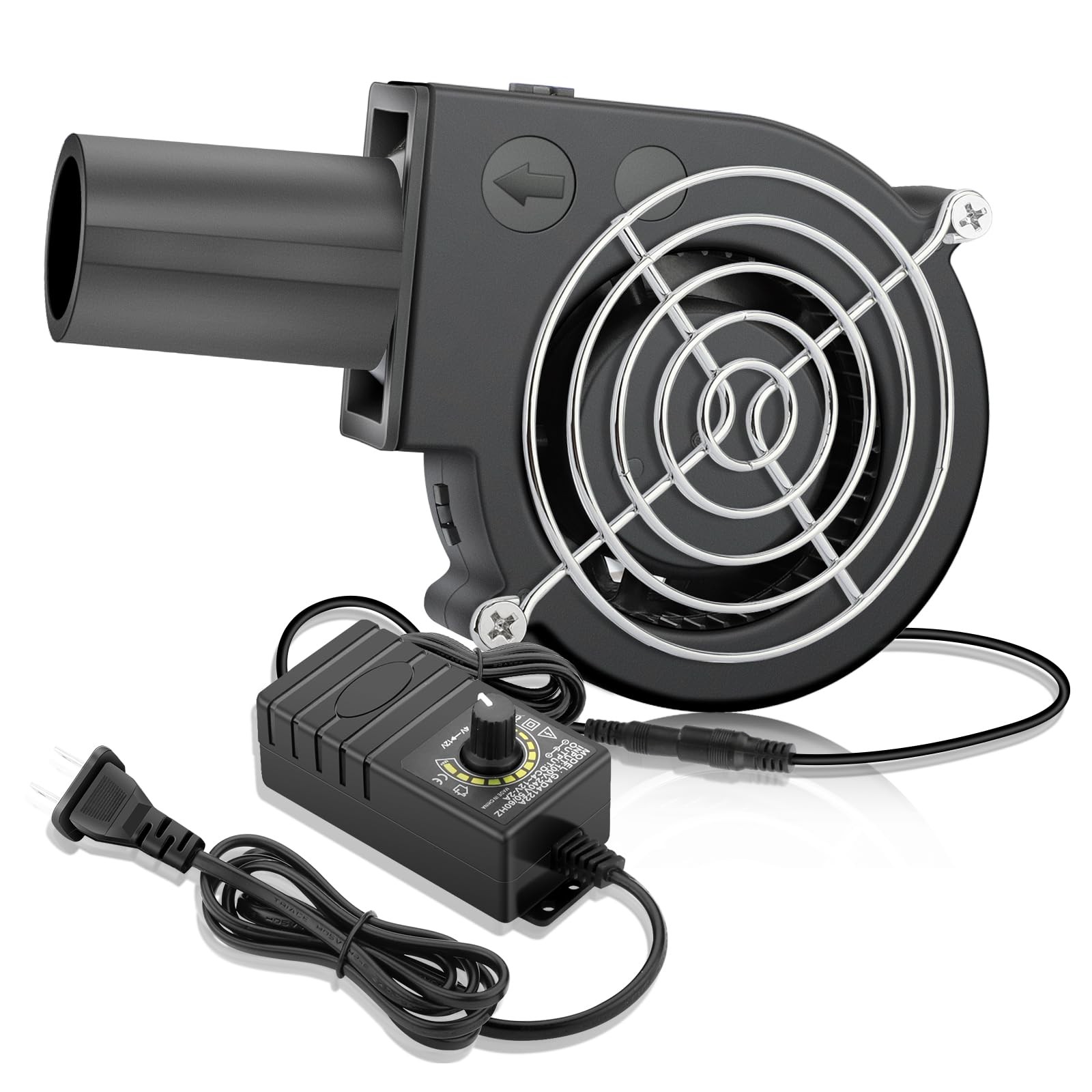 WDERAIR 97mm x 33mm BBQ Blower Fan 12V with 120V – 9733-AC Control, black