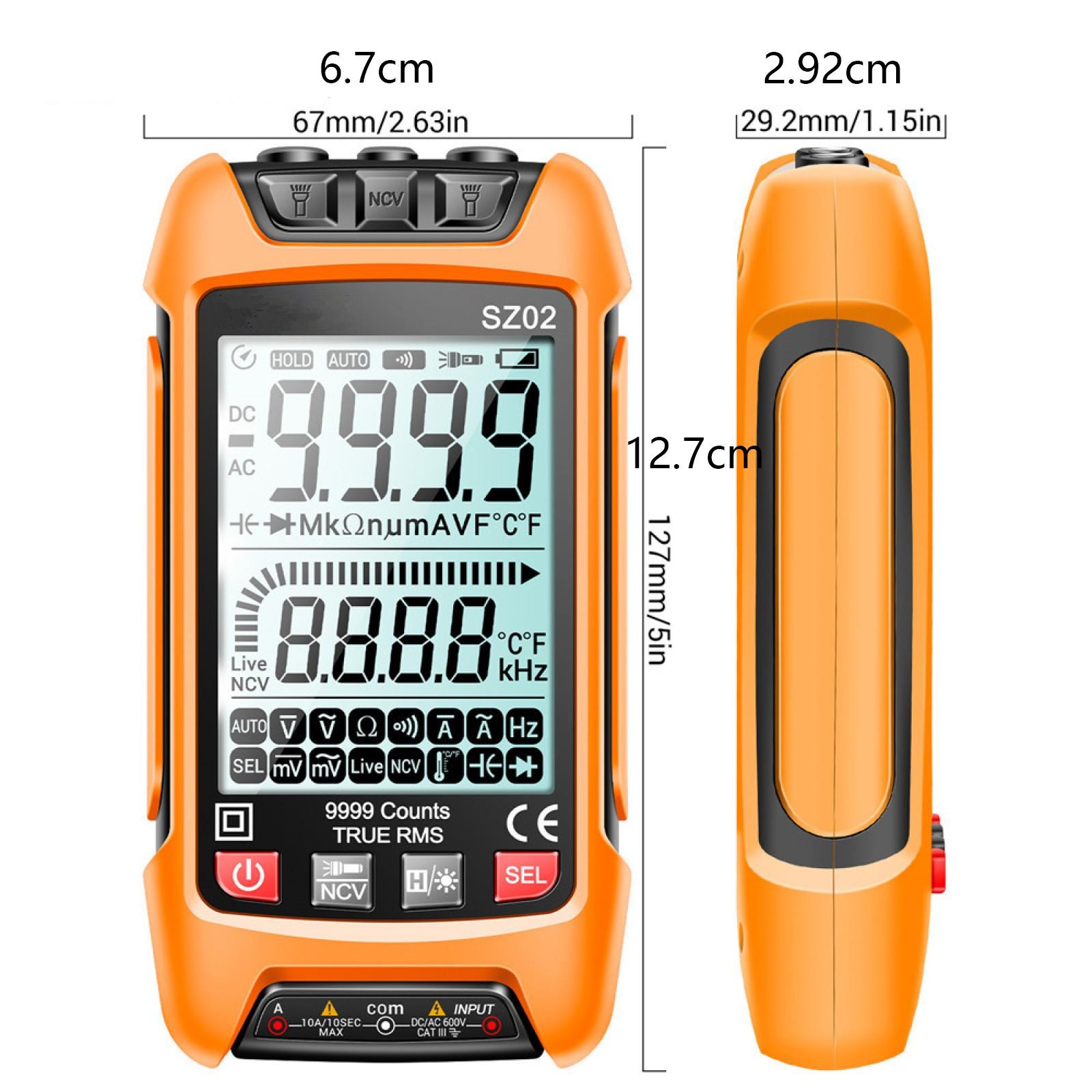 SZ02 Digital Multimeter 9999 Counts True RMS Auto Electrical Capacitance Meter//