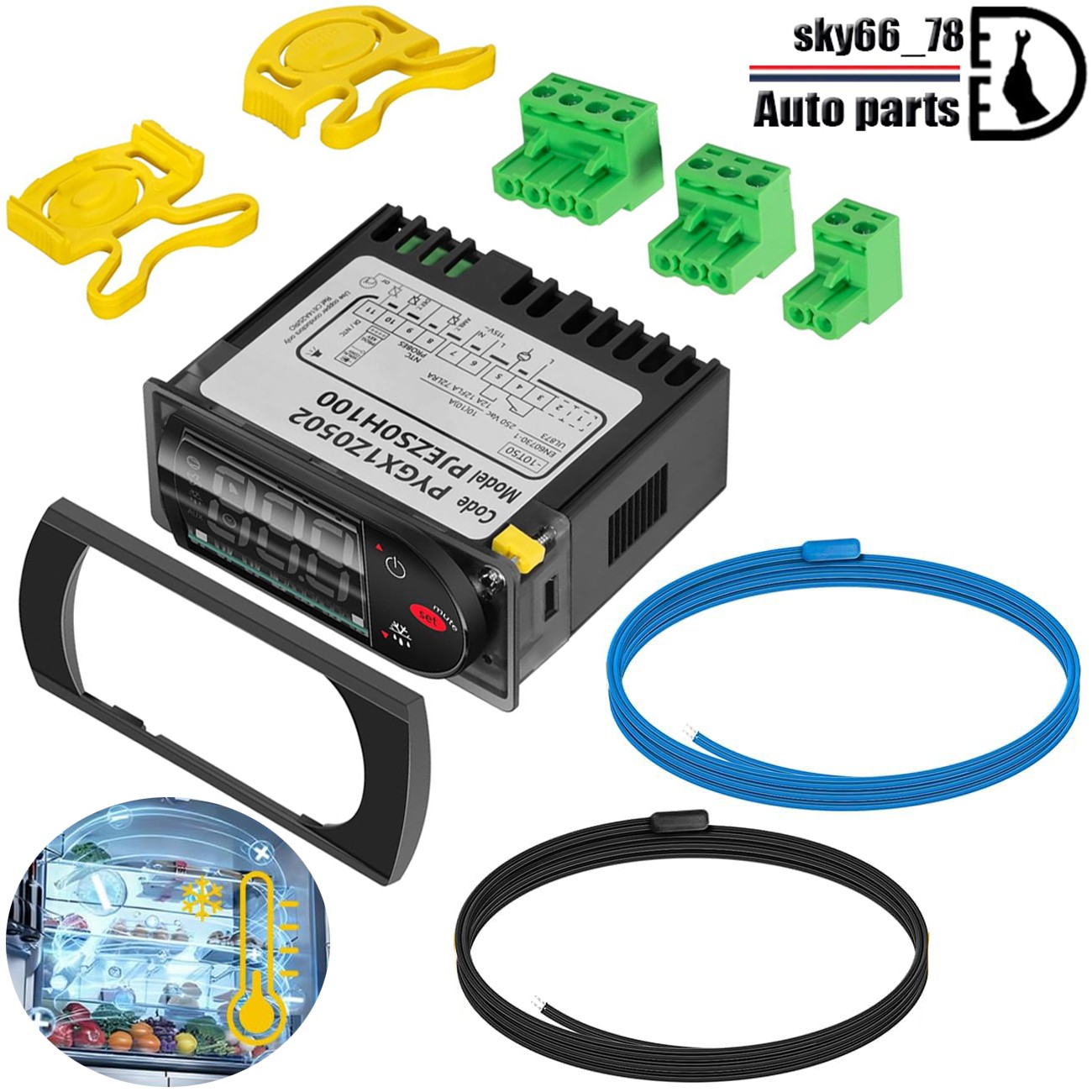 PJEZS0H100 Temperature Controller with 2 NTC Temperature Sensor Probe for Carel
