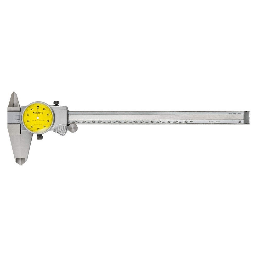MITUTOYO 505-733 Caliper,Dial,1mm/Rev,0-200mm,0.01mm 511L03