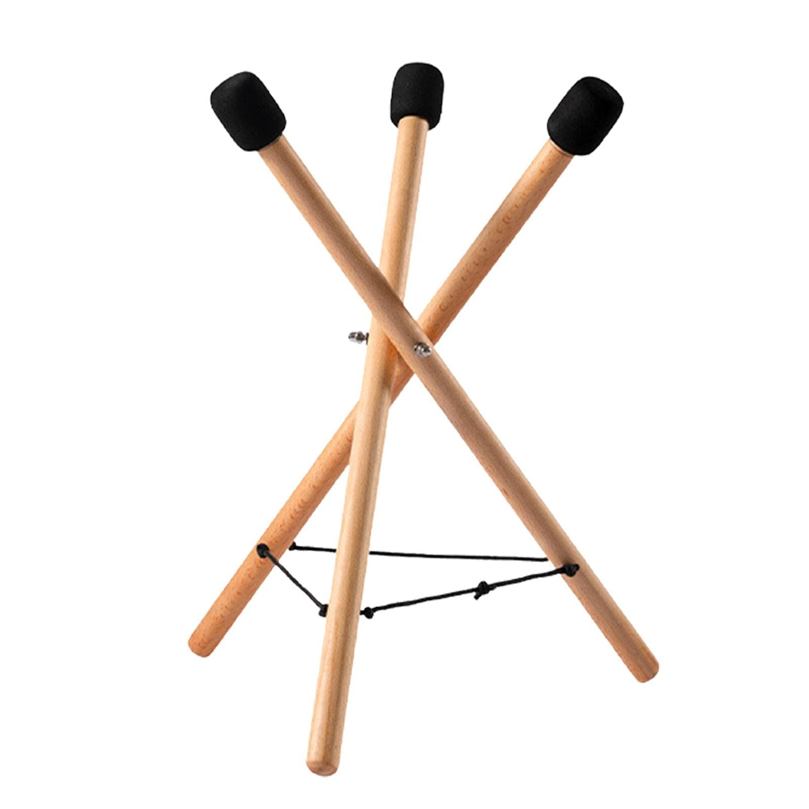 EMVANV Handpan Drum Stand, Solid Wood Adjustable Triangular Extendable Snare Hol