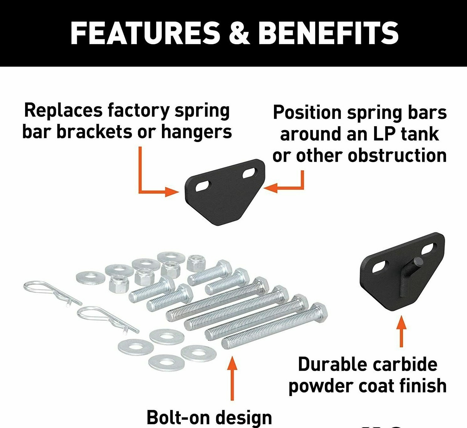 Weight Distribution Hitch Bolt-on Hookup Brackets Frame Mounted Camper Trailer