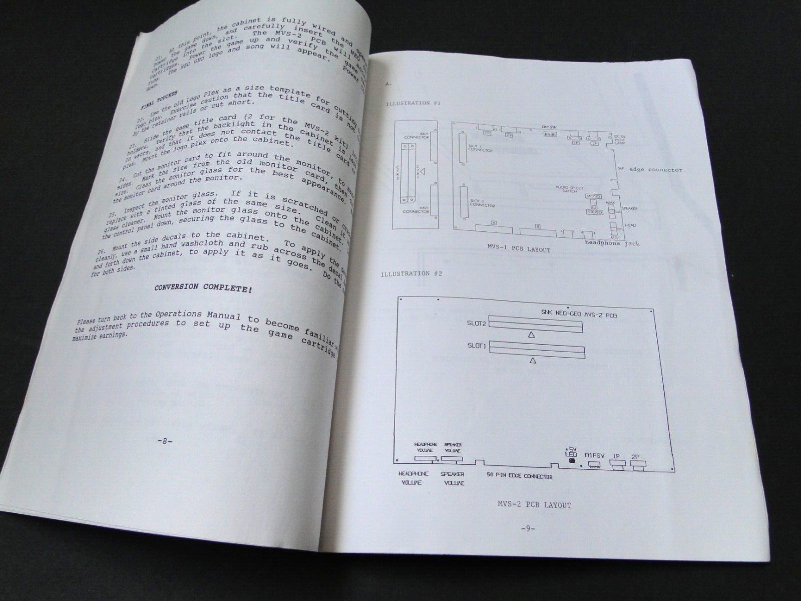 Vintage 1993 Neo-Geo System Universal Conversion Kit Installation Manual