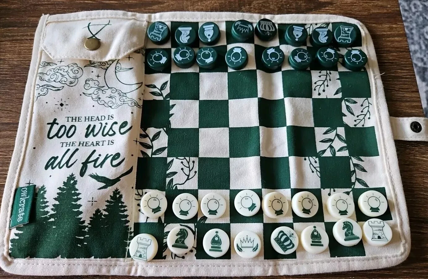 NEW The Raven Cycle Travel Chess Game Set OwlCrate Maggie Stiefvater