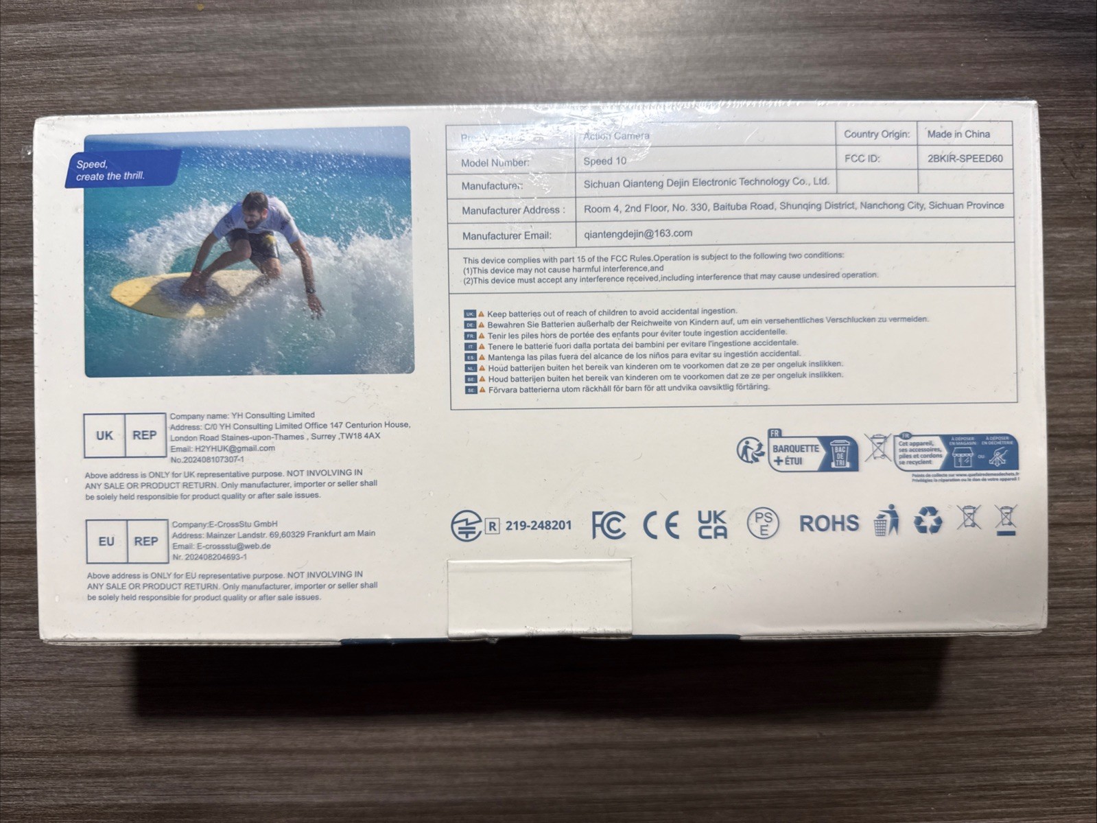 New Camera. Speed 10 Action Camera 5K 30FPS Waterproof Camera Black