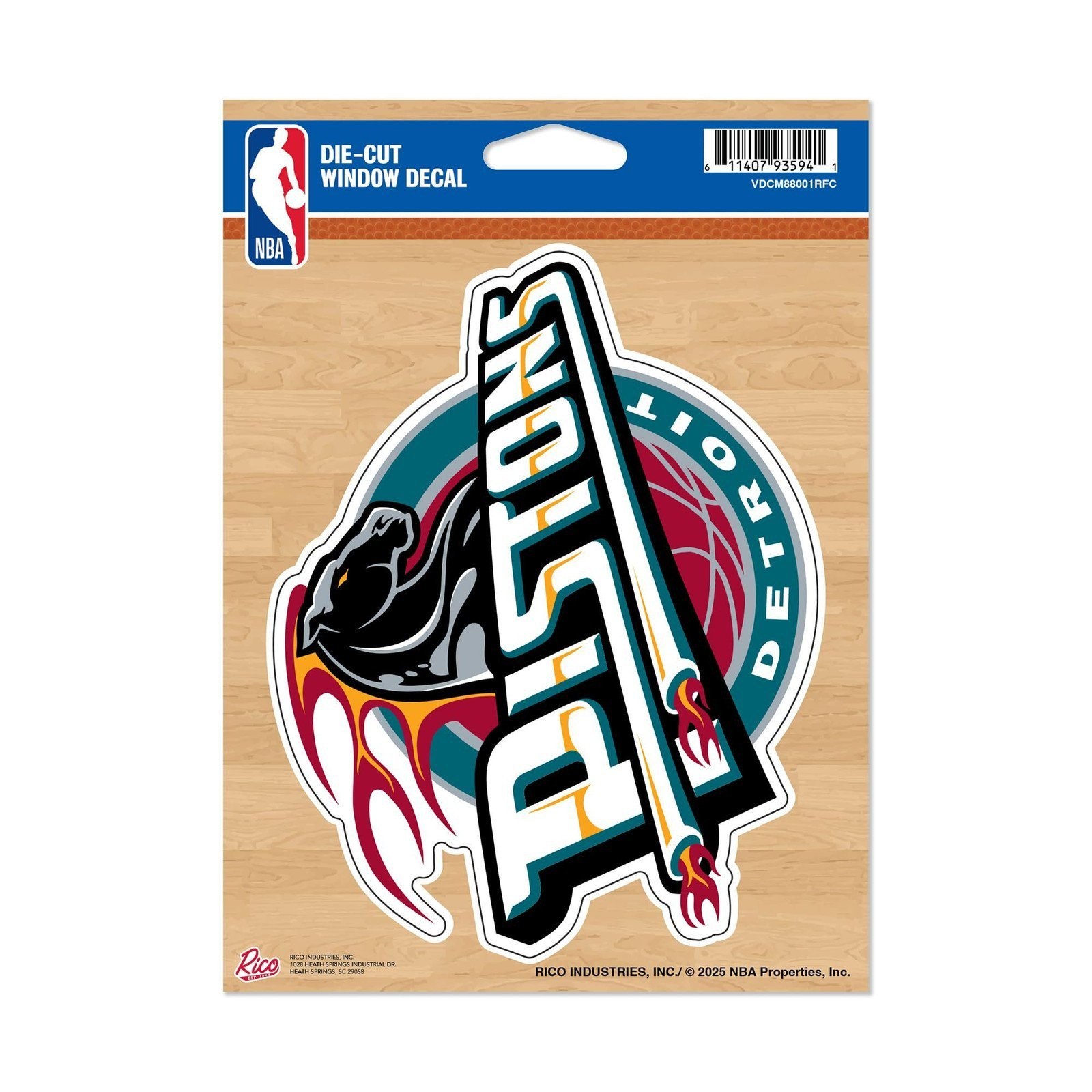 Detroit Pistons Retro Logo 5 Inch Vinyl Die Cut Decal Sticker, Full Adhesive Bac