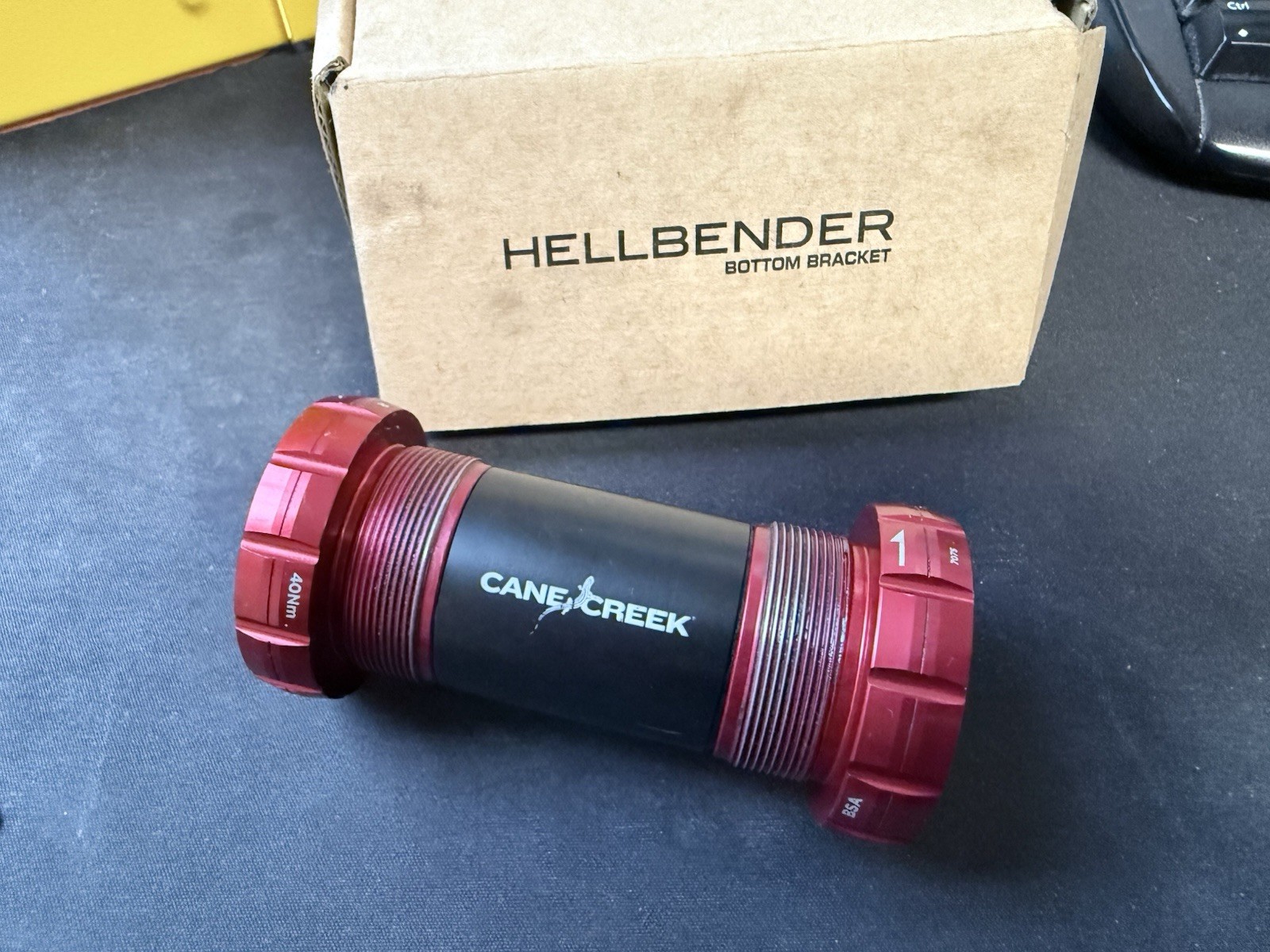 Cane Creek Hellbender 70 BSA 70mm 24mm Hollowtech II Bottom Bracket Red