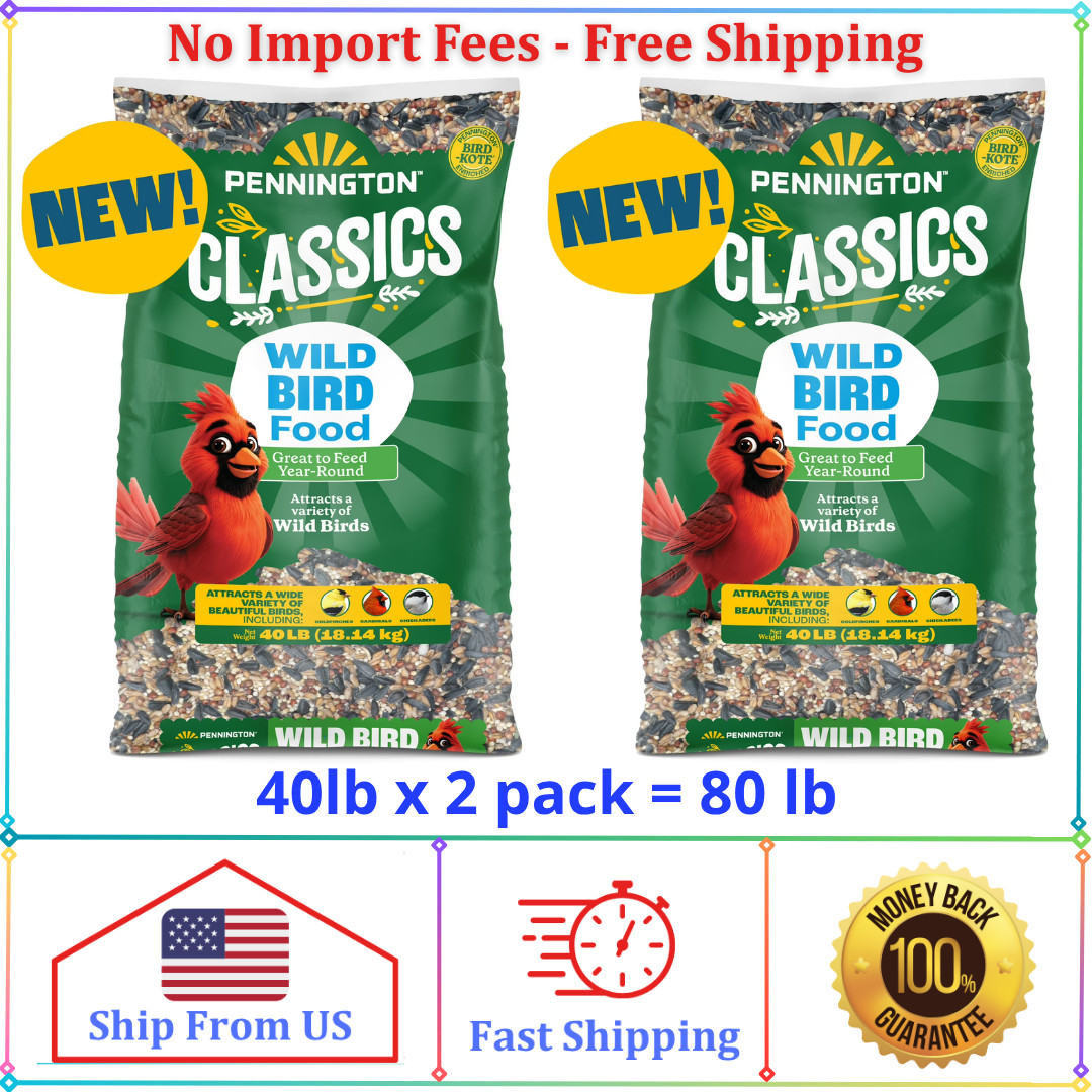 Pennington Classic Wild Bird Feed and Seed, 40 lb. Bag, 2 Pack