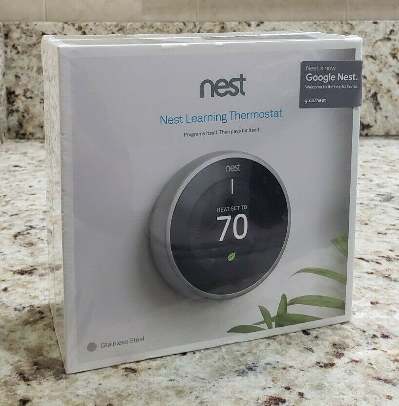 NEST Learning Thermostat T3007ES (3rd Gen) Stainless Steel - Sealed NEW