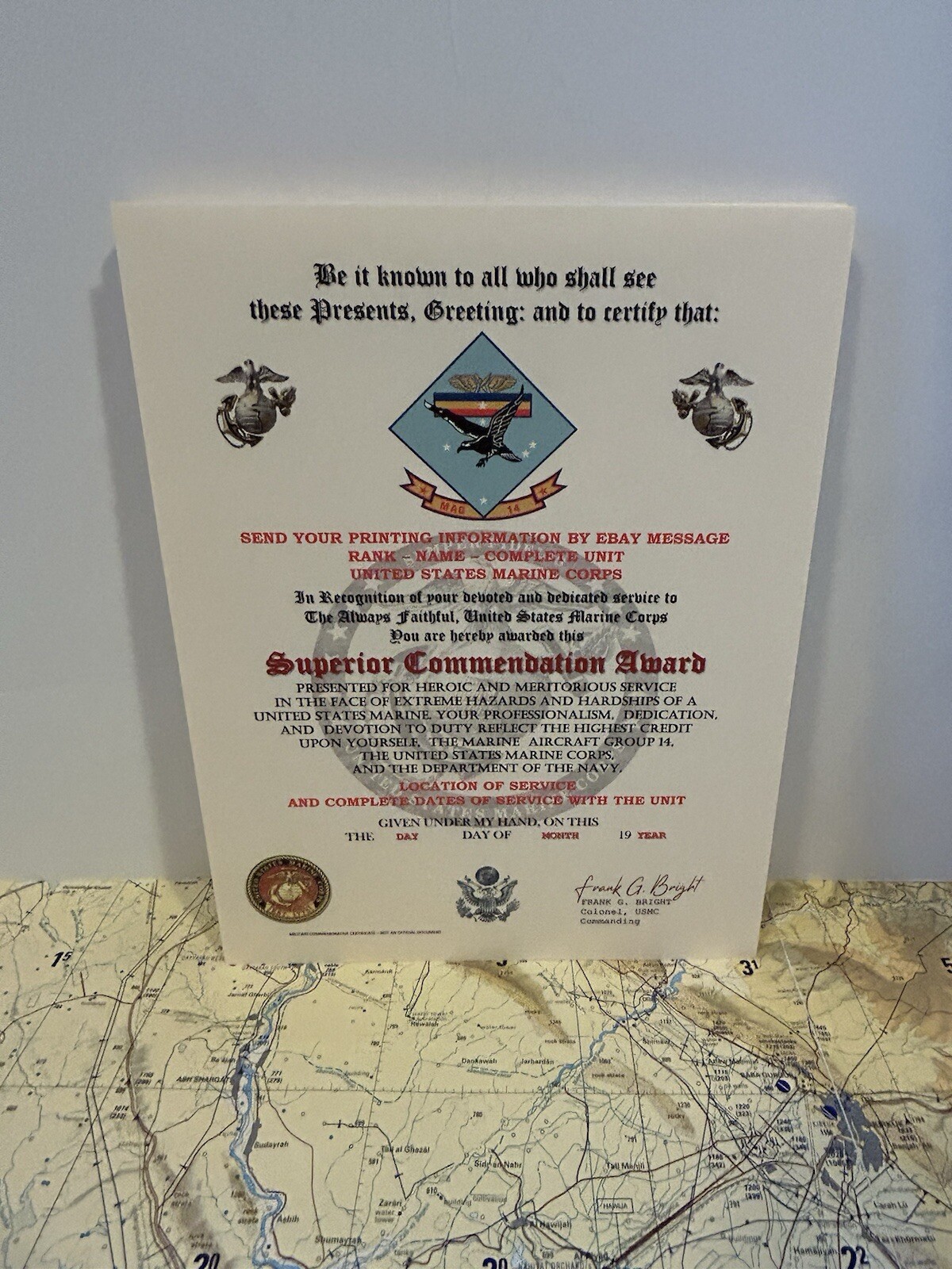 U.S.M.C. / MARINE AIRCRAFT GROUP 14 - SUPERIOR COMMENDATION AWARD