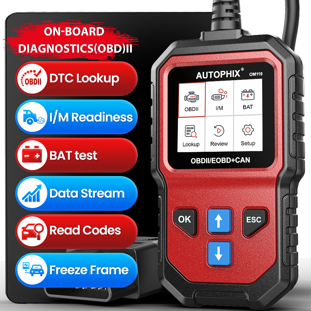 1996+ Car OBD2 Diagnostic Scanner Live Data Trouble OBD Code Reader Battery Test