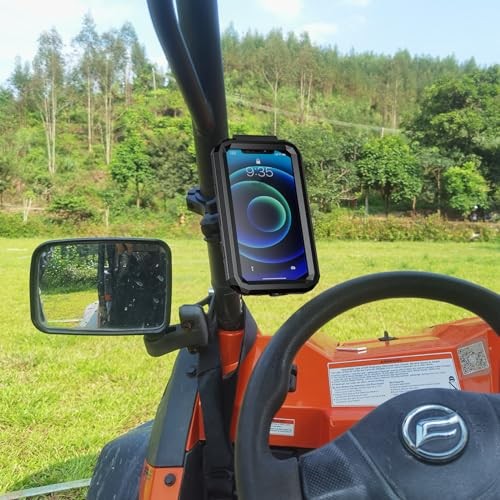UTV Phone Mount with Waterproof Protector, 360 Degree Adjustable Holder,
