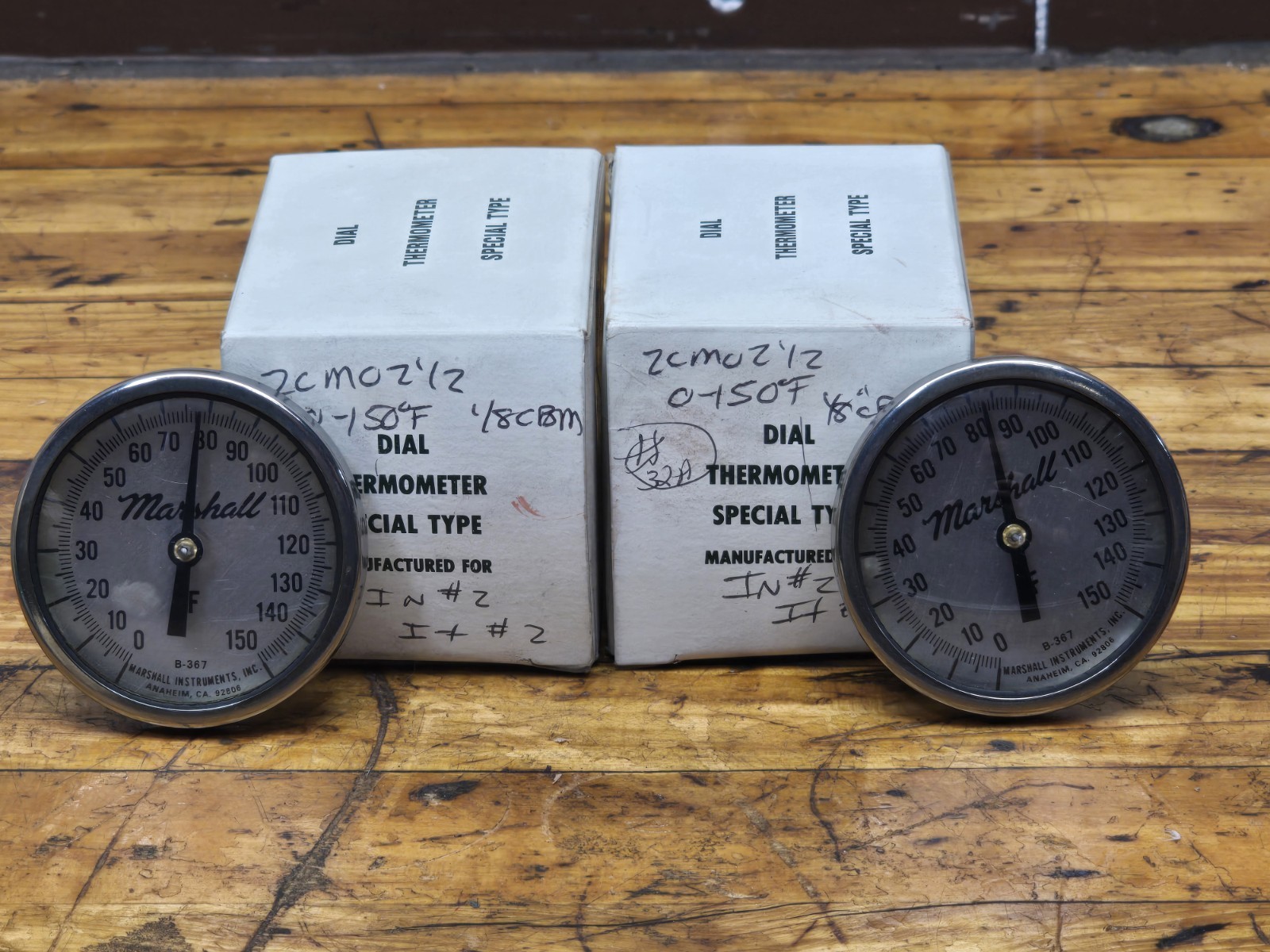 Pair Bimetallic Industrial Thermometer 0-150F 2.25" Dial, 2.5" Stem, 1/4" NPT CB