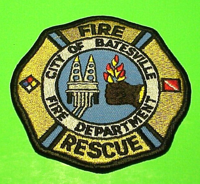 BATESVILLE  MISSISSIPPI  MS FIRE/RESCUE  3 1/2"  FIRE DEPT  PATCH  FREE SHIPPING