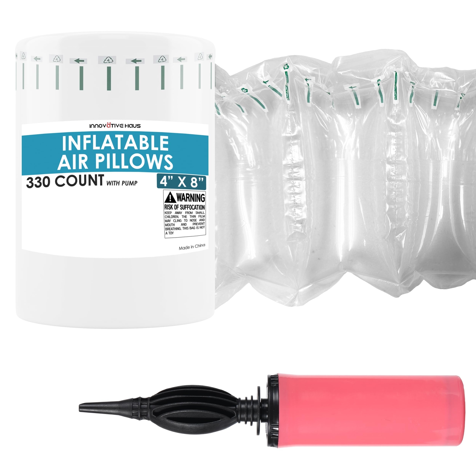330 Count 4x8 Inflatable Air Pillows for Shipping to Fill Void in Package - H...