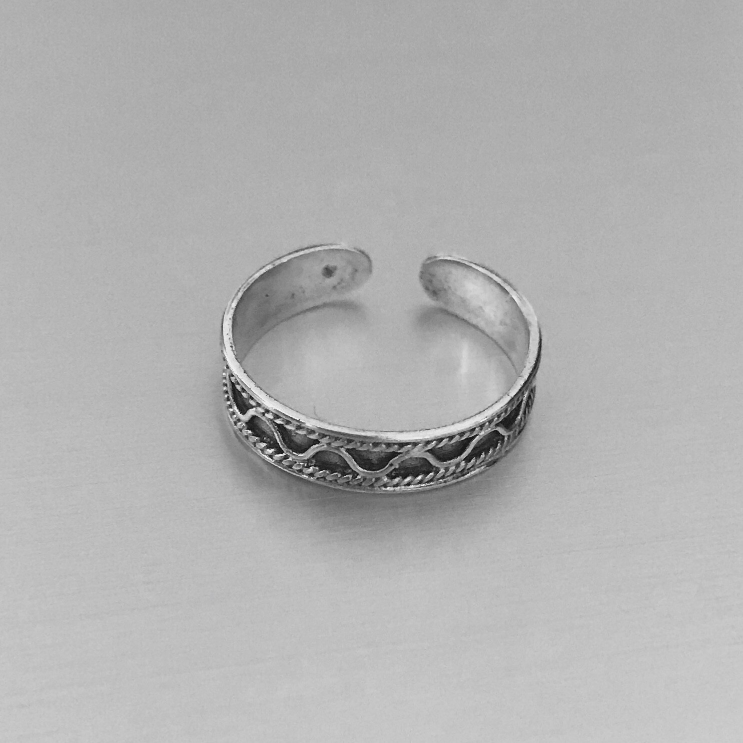 Sterling Silver Bali Design Toe Ring, Silver Rings, Boho Ring, Stackable Ring