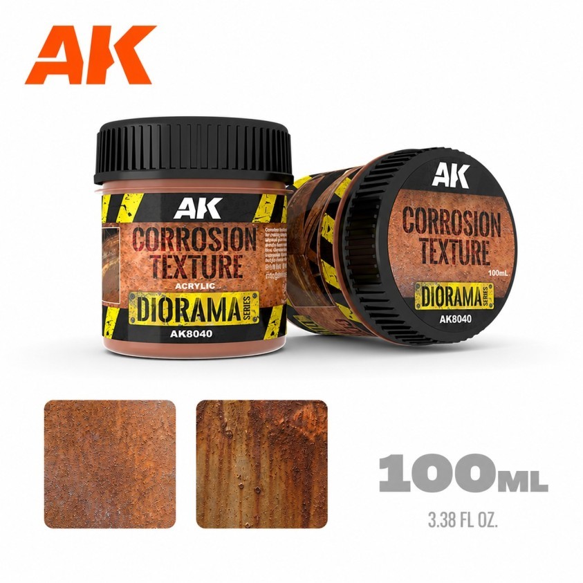 AK Interactive: CORROSION - Acrylic Rust Texture Effects FX - 100ml - AK8040