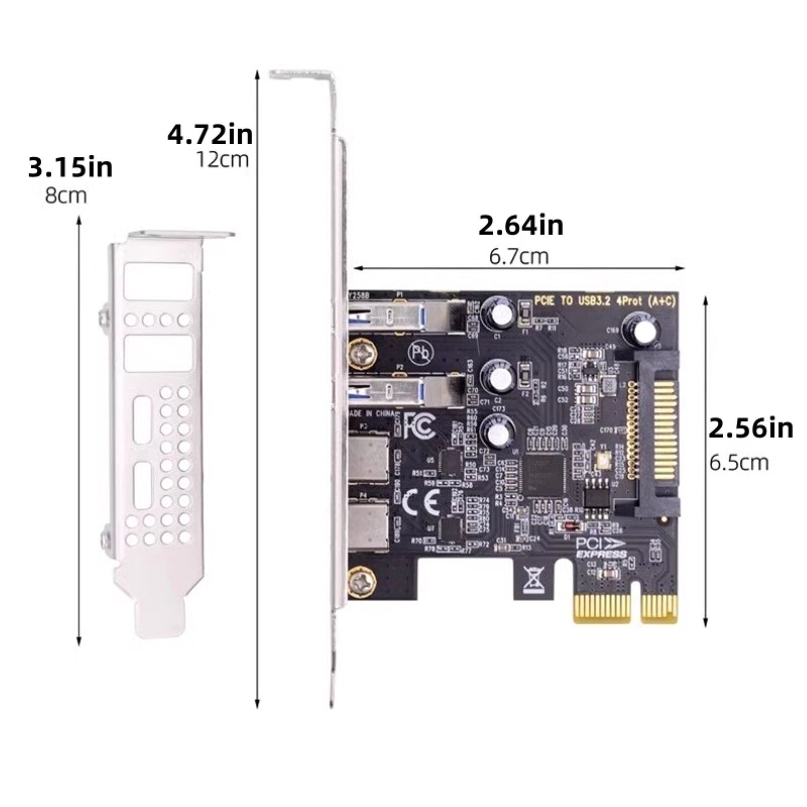 New PCI Express to USB PCIE Adapter Card With PCI-E 1X External Interface