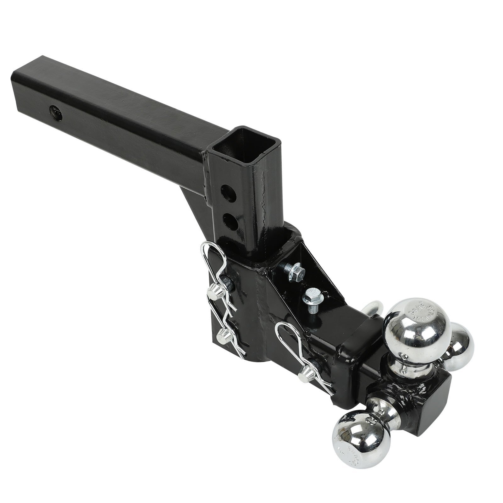 3-BALL HD Adjustable Drop Turn Trailer Tow 2 Hitch Mount For 2" Receiver