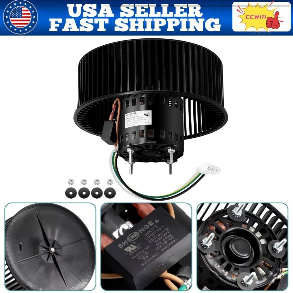 Fan Motor & Blower Wheel S-97016621 for Broan Nutone QTN80L, QTR080, QTR070