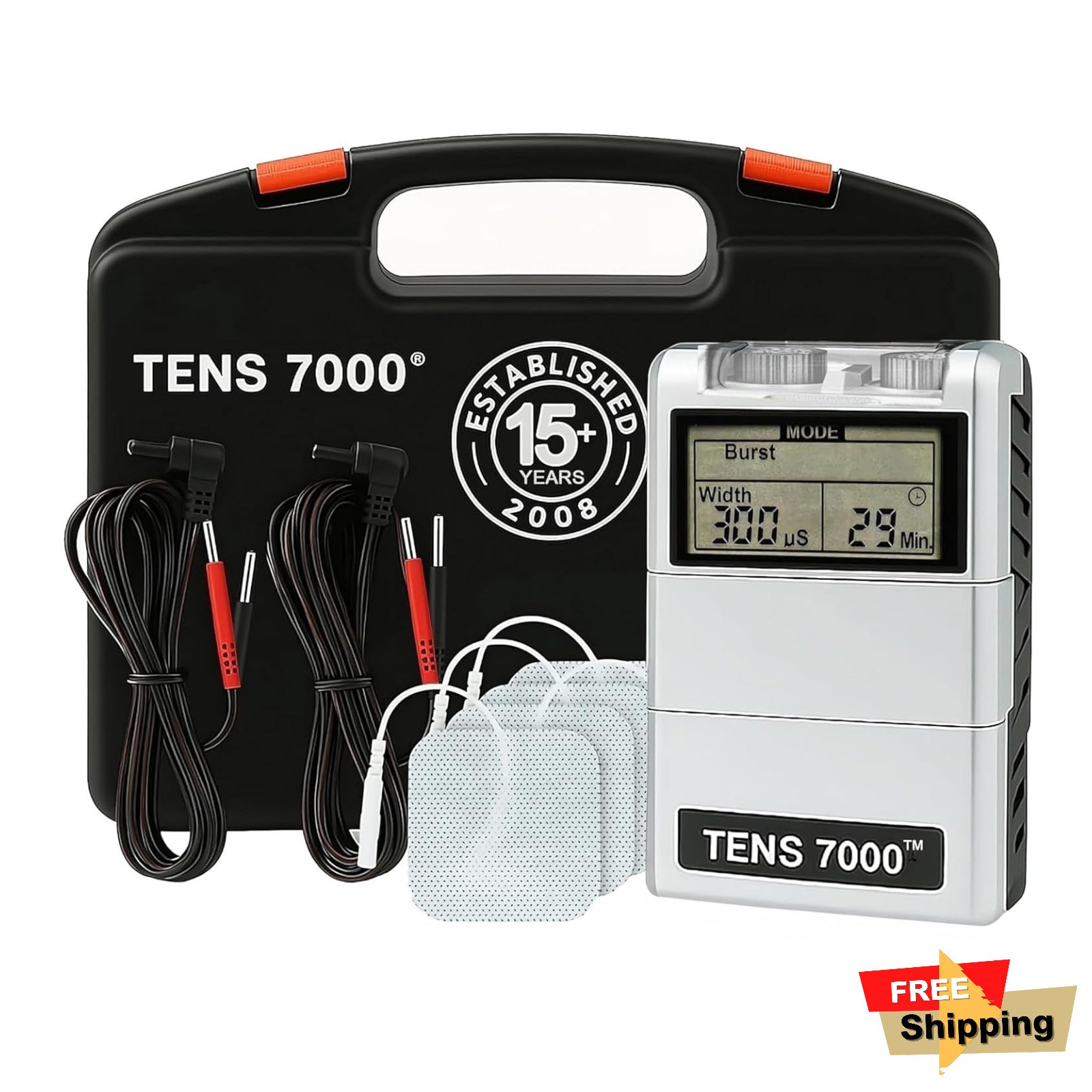 TENS 7000 Digital TENS Unit Muscle Stimulator Pain Relief Free Shipping