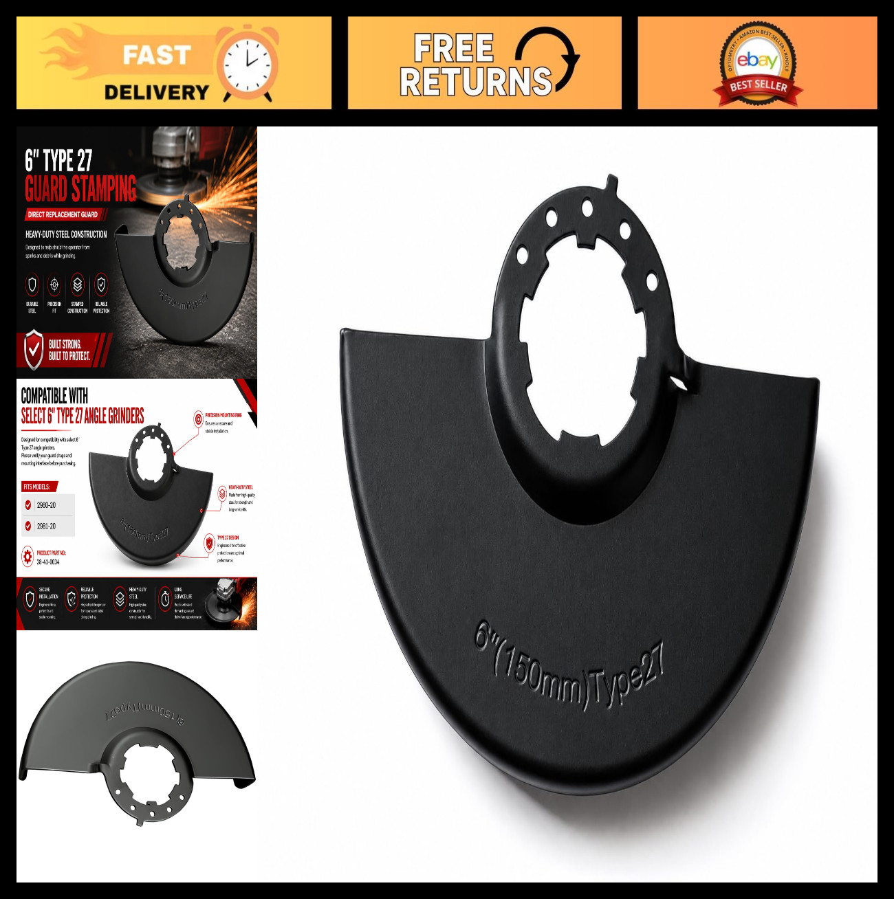 6" T27 Guard for Milwaukee Grinder | Heavy-Duty Steel, Durable Protection