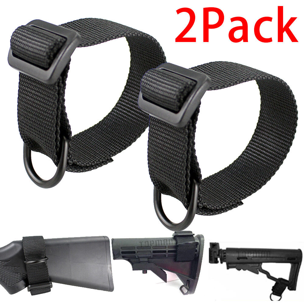 2 Pack Tactical ButtStock Sling Adapter with D Ring for Rifle Shotgun Buttstock