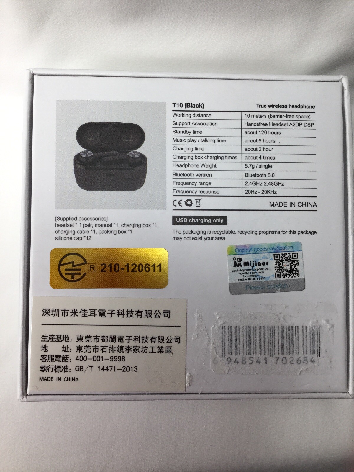 Langston T10 Wireless Earbuds Touch Control Bluetooth 5.0, Wireless Bluetooth