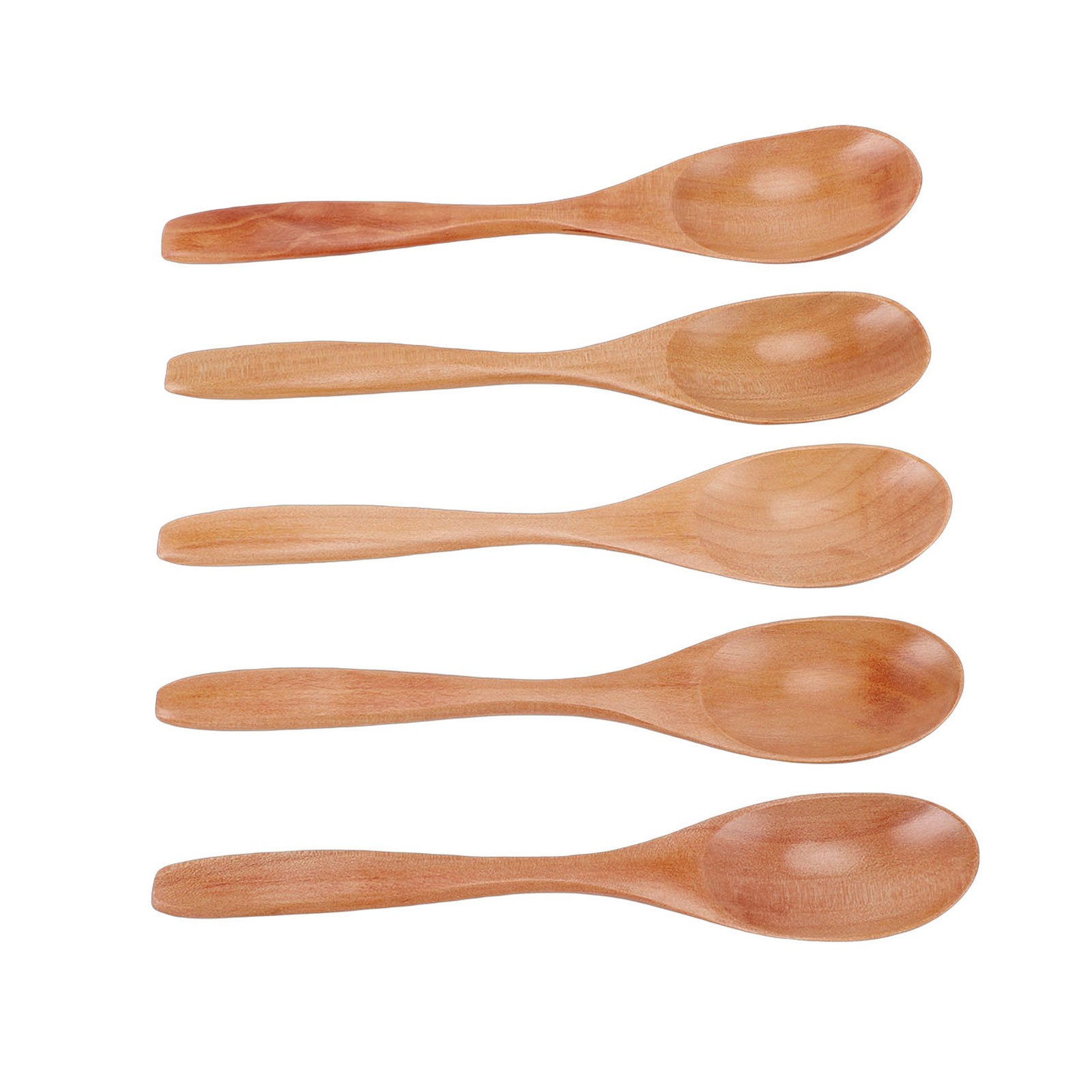 5 Wooden Honey Spoons Durable Serving Set For Kitchen Use